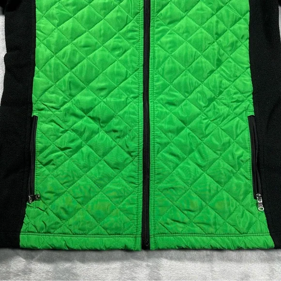 Lauren Ralph Lauren Active Quilted Fleece Zip-Up Jacket Small Green Black - Picture 6 of 15